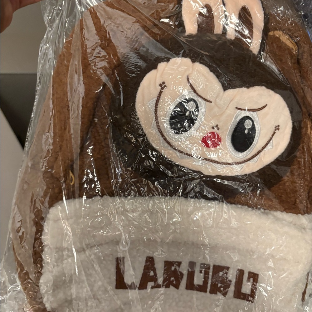 LABUBU Brown and Cream Plush Toy Backpack